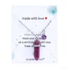 Pendant Necklaces Natural Stone Glass Stainless Steel Chain Necklace For Women Mticolor Birthstone Adjustable With Gift Drop Deliver Dh9Tt