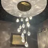 Lâmpadas pendentes LED LED Modern Minimalist Attic Crystal Candelier Girlating Kitchen Bar Table Sala de jantar
