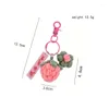 Keychains Creative Plush Hand Crocheted Fruit Strawberry Key Chain Simple Girl Luggage/Car Accessories Cute Charms