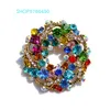 Rhistone Floral Brooch for Women Trendy Crystal Brooch Fashion Jewelry Pin Flower Garments Lady Coat Accessories Anti Gold Color