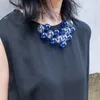 Ожерелья, оригинальный дизайн, темно-синее колье-колье с пузырьками для женщин, 2019, вечерние шикарные ручные стеклянные шарики, очаровательное короткое ожерелье Femme