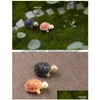 Other Garden Supplies Turtle Miniature Mini Animal Tortoise Resin Artificial Craft Bonsai Decoration 2Cm 2 Colors Drop Delivery Home Dh7Ja