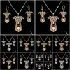 Earrings Necklace Set Womens Alloy Greyhound Jewelry Lovers Pet Dog Drop Delivery Sets Dhgarden Dhahb