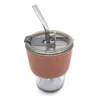 革製のストローカップスリーブミルクコーヒーカップセット竹ガラス断熱カップセットポータブルウォーターカップ1224310
