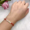 Bangle SloveCabin Real 100% 925 Sterling Silver Five Liberty Red String Women Armband Redline Charms Tråd armband Fin smycken gåva