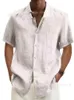 Chemises décontractées pour hommes Chemisier en coton et lin Été Hommes Col rabattu Manches courtes Bouton Chemisier ample Tops Surdimensionné S-5XL SZE-ST22092 230519