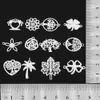 charms 50pcs/lot Mix Designs Stainless Steel Flower Tree Lotus DIY Pendant Charms Connector Wholesale Jewelry Necklace Making