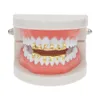 Grillz Dental Grills Gold Sier Grillzsシングルトゥースグリルツキャップトップボトムグリルブリングカスタム歯火山ロックドロップシェイプパンクHI DHKQB