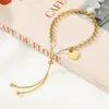 سلسلة 316L سوار القلب الفولاذ المقاوم للصدأ سوار القلب سحب الصلب bangle ball anklet أساور قابلة للتعديل 230519