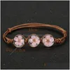 Łańcuch ręcznie robione kwiaty szklane szklane koraliki bransoletka letnia kulka tkana tkana bransoletki dla kobiet kropla biżuterii dostarcza dhzes