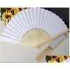 Fans Parasols Dhs In Stock Selling White Bridal Hollow Bamboo Handle Accessori da sposa Drop Delivery Party Events Dhrv4