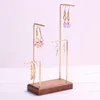 Display Ring Display Holder Pendant Earrings Display Stand Metal Stick Solid Wood Jewelry Display Stand