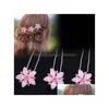 Hårnålar Fashion Flower Crystal Hair Clips Hairpin For Women Wedding Party Updo Bun D Pin Jewelry Drop Delivery Hairjewelry DHPGW