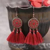 Brincos de feriado tradicional China vermelha Drop para mulheres Ano de casamento Tassel Jewelry Gift 2023