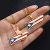 Pendant Necklaces SONYA Heart Puerto Rico Map And Color Flag Necklace Gold Color/Silver PR Ricans Stainless Stee Jewelry