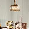 Pendant Lamps Modern Copper Led Chandelier Glass Tubes Round Gold Metal Lighting On Sales Hanging Lamp Fixture