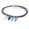 Ketten 5 Stück natürliche sechseckige Kristallsäule Halsketten für Frauen einfache mehrfarbige Halsband Chakra Halskette Schmuck Mädchen