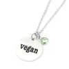 Collane con ciondolo Collana con lettera vegana in acciaio inossidabile di alta qualità per donna Uomo Moda vegetariana Gioielli con catena in argento Drop Delive Dhuvk