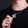 Necklaces TOPGRILLZ Hip Hop High Quality Cross Pendant Necklace Iced Out Full Micro Pave Cubic Zirconia Pendant Fashion Jewelry For Gift