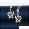 Studörhängen Zirkon Kvinnors snurrhjul för kvinnor eller flickor Chrismas Gift Drop Delivery Jewelry Dhgarden DHJP5