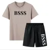 Nytt designer Brand Logo Men's Sportswear Bulk Wholesale Bos T-shirt Shorts Unisex Jogging Sportswear Jogging Men set Sportswear Regelbundna sportkläder sportkläder