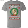 T-shirt da uomo Merry Chrithmith Ugly Christmas T Shirt Divertente Mike Tyson Parody Cotone manica corta O-Collo T-shirt unisex New S-3XL