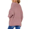 Women's Knits Womens Opened Long Sleeve Chunky Knit Cardigan Sweaters Loose Outwear Coat