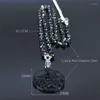 Pendentif Colliers Noir Necronomicon Acier Inoxydable Cristal Perle Satanique LOVECRAFT CTHULHU Patchsatanic PIN Bijoux N3546S07