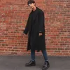 メンズウールYasuguoji韓国ファッションシングル胸肉ロングコート男性厚い暖かいメンズ冬のトレンチベルトマントーホム