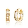 Hoop Huggie Hip Hop Jóias Icegadas de Lada Quadrada Brincos de Zircão Bling Men Women Diamond Stud Gold Gold Sier Drop Dat entre Dh5u4