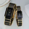 Women s Watches Quartz Movt Ceramic Women Watch for Lovers Fashion Rectangle Men Wristwatch Bracelet TO Brand Luxury Gold Couple 230519