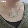 Halsband Luer Hip Hop Letter Halsband Namn/Crystal Double Plated Name Chokers Personliga typskylt Anpassade smycken Halsband för gåvor