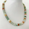 Colares raros multi cores 6*8mm natural jade pedra colar vintage jóias nobre elegante requintado frisado corrente gargantilha collier