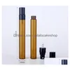 Packing Bottles 10Ml Empty Amber Glass Spray Bottle Small Atomizer Per With Sier/Gold/Black Lid Drop Delivery Office School Business Dhjfa