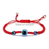 Catena di moda Lucky Blue Eye Evil Bracciali turchi per le donne Uomini fatti a mano intrecciati corda rossa gioielli braccialetto femminile all'ingrosso goccia Deli Dhyrm