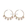 Dangle Chandelier Arrivals Fashion Large Circle Earrings Enamel Heart Tassel For Women Hoop Party Jewelry Wholesale Drop Delivery Dhtoa