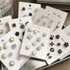 Brooch Pin Set Women's Small Brooch Pearl Rhinestones Lapel Pins Sweater Shirt Fixed Clothes Decoration Accessories Gift