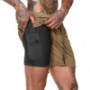 Herren-Shorts, doppellagig, einfarbig, große Größe, Fitness-Training, schnelle Laufhose 230519