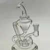 Mini Water Bongs Glass Hookah Bubbler Recycler Smoking Pipes Oil Dab Rig Handle Pipe for Dry Herb Accessory