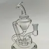 Mini Water Bongs Glass Hookah Bubbler Recycler Smoking Pipes Oil Dab Rig Handle Pipe for Dry Herb Accessory