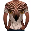 Camisetas masculinas Animal de moda 3D camiseta impressa camisa de leão de leão verão o-pescoço masculino tops tees casual harajuku camiseta top homme