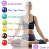 Kralen est aankomst 7 chakra's lava strengen bracelet elastische yoga touw natuursteen vulkanische kralen armbanden voor unisex veel geluk elep dhs5j