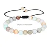 Beaded Ankomst 8mm Nature Stone Pärlor Armband för kvinnor Justerbar storlek Crystal Agate flätad modesmycken gåva Drop Delivery Bra Dht1t