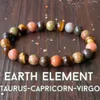 MG1836 8 MM Jaspe Rouge Unakite Oeil de Tigre Pierre Azurite Mixte Bracelet Terre Élément Poignet Mala