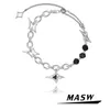 Pulseiras masw design original metálico estrela pulseira 2022 tendência nova alta qualidade cobre prata cor corrente grânulo pulseira para mulher