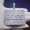 Necklaces AZ Hip Hop Iced Out Square Custom Letters Pendants Necklaces Paved Cubic Zircon Stone With Gold Chain For Men Women Jewelry