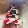 클러스터 반지 Choucong Real 925 여성용 스털링 실버 남성 Square 12mm Sona Diamon CZ 약혼 웨딩 밴드 Ring Fine Jewelry