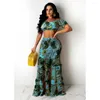 Work Dresses VAZN 2023 List High-end Chiffon Holiday Bohemian Short Sleeve Strapless High Waist Maxi Skirts Slim Women 2 Piece Set