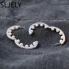 Huggie SLJELY Fashion S925 Sterling Silver November New Pearl Series Small Hoop Earrings Women Temperament High Quality Brand Jewelry