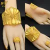 Chokers ANIID France Luxury 24k Gold Color Bangles For Women Bridal Dubai Gold Plated Cuff Bracelet Nigerian Wedding African Jewellery